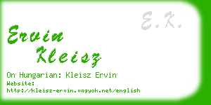 ervin kleisz business card